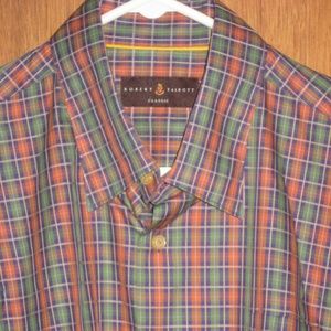 Robert Talbott Classic Button Front Shirt Size XL